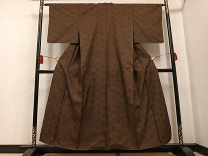 平和屋着物●本場大島紬 訪問着 カタス9マルキ 総絣 隈取 暫 正絹 逸品 AABF6120ph