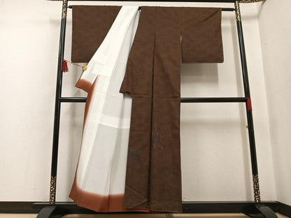 平和屋着物●本場大島紬 訪問着 カタス9マルキ 総絣 隈取 暫 正絹 逸品 AABF6120ph