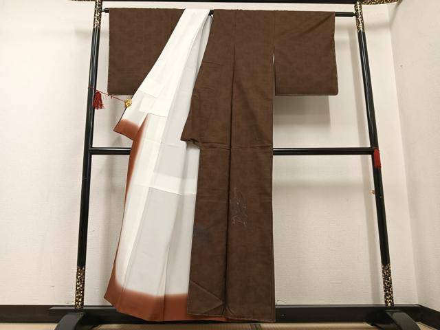平和屋着物●本場大島紬 訪問着 カタス9マルキ 総絣 隈取 暫 正絹 逸品 AABF6120ph