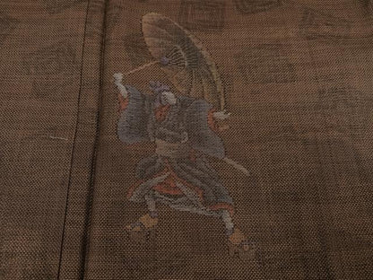 平和屋着物●本場大島紬 訪問着 カタス9マルキ 総絣 隈取 暫 正絹 逸品 AABF6120ph
