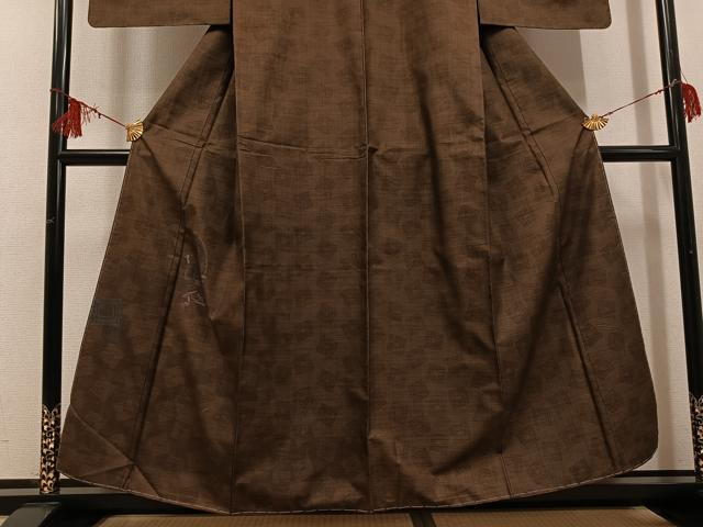平和屋着物●本場大島紬 訪問着 カタス9マルキ 総絣 隈取 暫 正絹 逸品 AABF6120ph