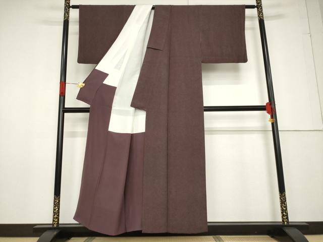 平和屋着物●江戸小紋 作家物 鮫小紋柄 草木染 正絹 逸品 AABF6123ck