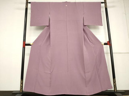 平和屋着物●上質な色無地 梅鼠色 正絹 逸品 AABF6124ck