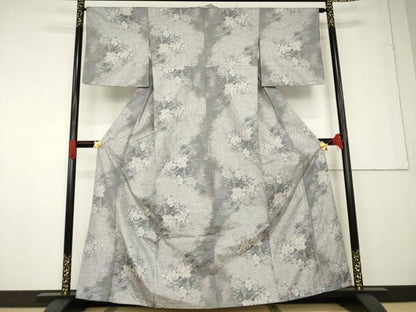 平和屋着物●本場大島紬 白大島 一元7マルキ 総絣 草花文 やまと誂製 正絹 逸品 AABF6133ck