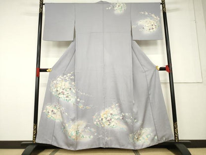 平和屋着物●訪問着 駒刺繍 花丸文 金彩 正絹 逸品 AABF6135ck