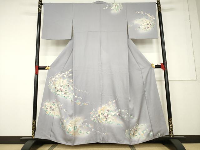 平和屋着物●訪問着 駒刺繍 花丸文 金彩 正絹 逸品 AABF6135ck