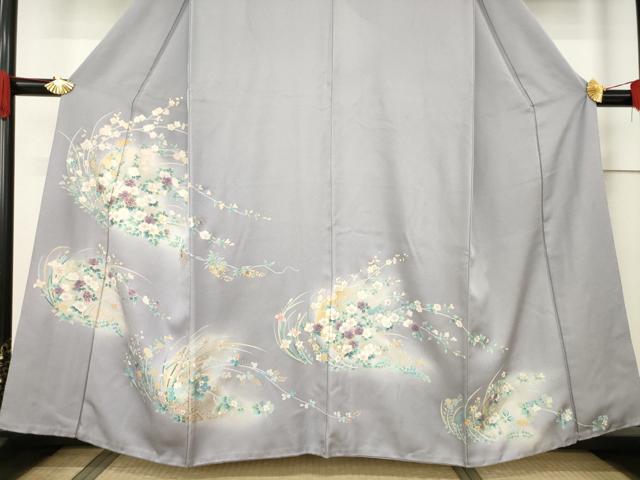 平和屋着物●訪問着 駒刺繍 花丸文 金彩 正絹 逸品 AABF6135ck