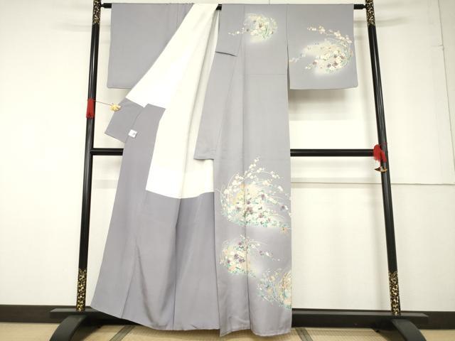 平和屋着物●訪問着 駒刺繍 花丸文 金彩 正絹 逸品 AABF6135ck