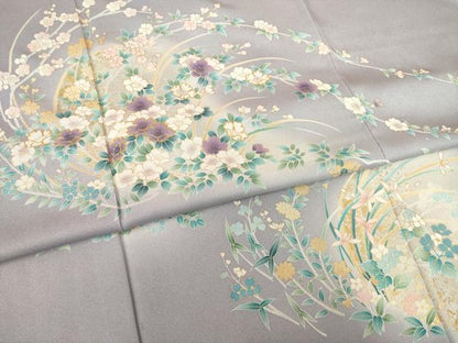平和屋着物●訪問着 駒刺繍 花丸文 金彩 正絹 逸品 AABF6135ck