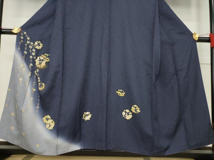 平和屋着物●訪問着 花丸文 リバーシブル 色無地 葡萄鼠色 金彩 やまと誂製 正絹 逸品 AABF6139ck