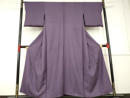 平和屋着物●訪問着 花丸文 リバーシブル 色無地 葡萄鼠色 金彩 やまと誂製 正絹 逸品 AABF6139ck