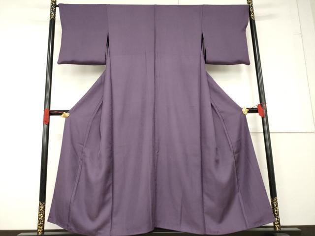 平和屋着物●訪問着 花丸文 リバーシブル 色無地 葡萄鼠色 金彩 やまと誂製 正絹 逸品 AABF6139ck