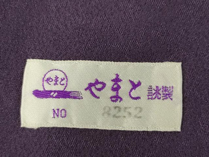 平和屋着物●訪問着 花丸文 リバーシブル 色無地 葡萄鼠色 金彩 やまと誂製 正絹 逸品 AABF6139ck