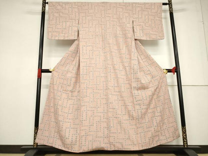 平和屋着物●上質な紬 絞り 幾何学文様 正絹 逸品 AABF6142ck