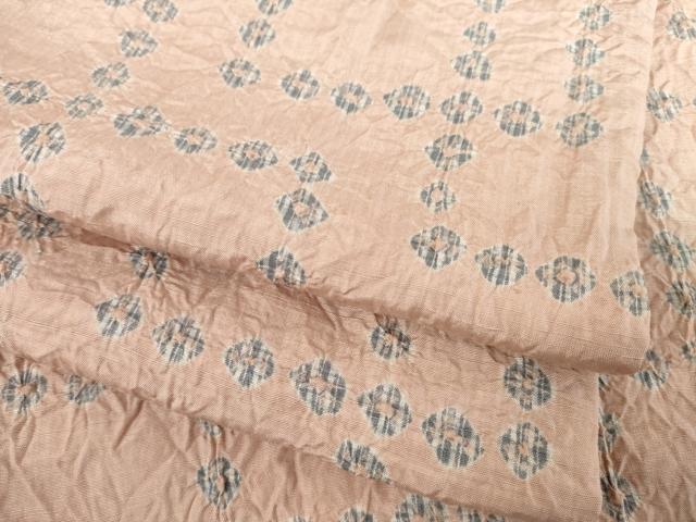 平和屋着物●上質な紬 絞り 幾何学文様 正絹 逸品 AABF6142ck