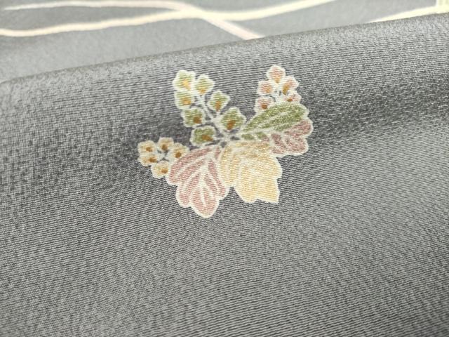 平和屋着物●上質な小紋 稲穂 桐 金彩 ロング丈 正絹 逸品 AABF6146ck