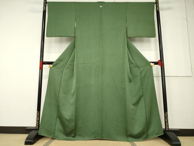 平和屋着物●上質な色無地 藍媚茶色 正絹 逸品 AABF6150ck