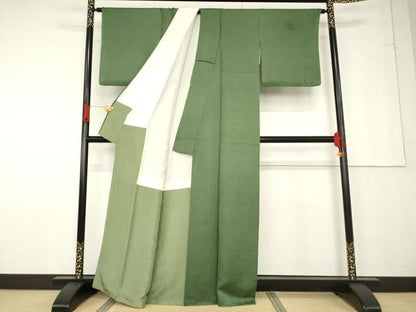 平和屋着物●上質な色無地 藍媚茶色 正絹 逸品 AABF6150ck