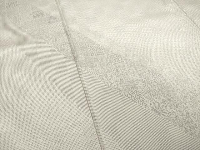 平和屋着物●お召 訪問着 市松文 正絹 逸品 AABF6151ck