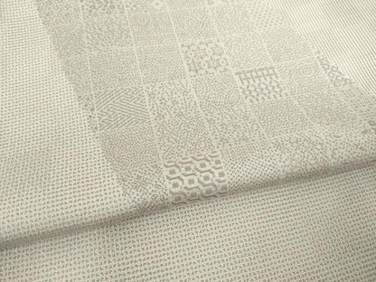 平和屋着物●お召 訪問着 市松文 正絹 逸品 AABF6151ck