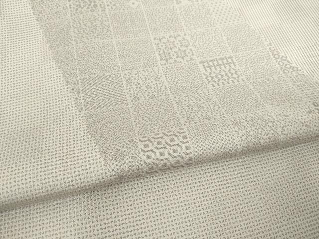 平和屋着物●お召 訪問着 市松文 正絹 逸品 AABF6151ck
