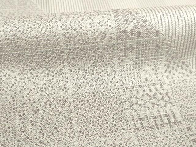 平和屋着物●お召 訪問着 市松文 正絹 逸品 AABF6151ck