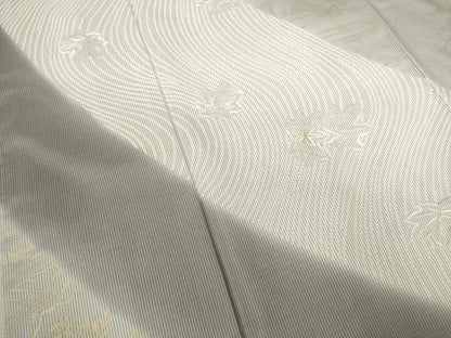 平和屋着物●本場大島紬 訪問着 刺繍 流水風景文 暈し染め 金彩 正絹 逸品 AABF6152ck