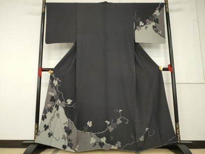 平和屋着物●京都の名門ブランド 銀花仙 訪問着 葡萄蔦草文 正絹 逸品 未使用 AABF6154ck