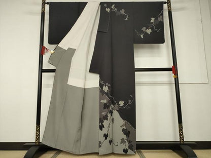 平和屋着物●京都の名門ブランド 銀花仙 訪問着 葡萄蔦草文 正絹 逸品 未使用 AABF6154ck