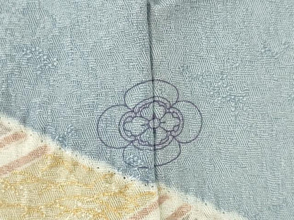 平和屋着物●訪問着 友禅 駒刺繍 絞り 雪輪花文 ロング丈 正絹 逸品 AABF6155ck