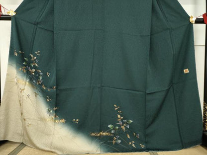 平和屋着物●和紙染染色作家・植村彩弘 訪問着 南天文 暈し染め 金彩 やまと金ラベル 正絹 逸品 AABF6156ck