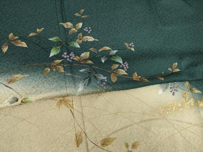 平和屋着物●和紙染染色作家・植村彩弘 訪問着 南天文 暈し染め 金彩 やまと金ラベル 正絹 逸品 AABF6156ck