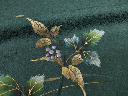 平和屋着物●和紙染染色作家・植村彩弘 訪問着 南天文 暈し染め 金彩 やまと金ラベル 正絹 逸品 AABF6156ck