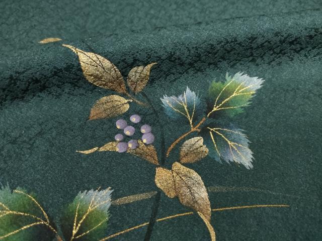 平和屋着物●和紙染染色作家・植村彩弘 訪問着 南天文 暈し染め 金彩 やまと金ラベル 正絹 逸品 AABF6156ck