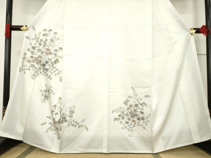 平和屋着物●洗える最高級着物 ＜英＞はなぶさ謹製 訪問着 草花文 背抜き仕立て AABF6158ck