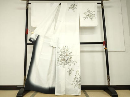 平和屋着物●洗える最高級着物 ＜英＞はなぶさ謹製 訪問着 草花文 背抜き仕立て AABF6158ck