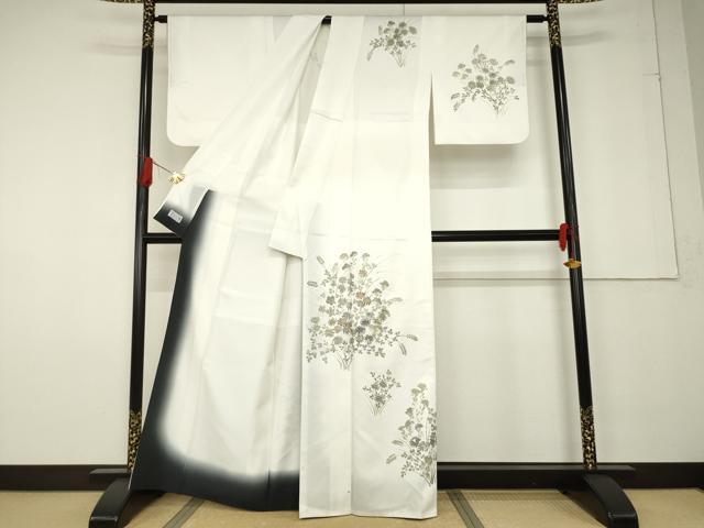 平和屋着物●洗える最高級着物 ＜英＞はなぶさ謹製 訪問着 草花文 背抜き仕立て AABF6158ck