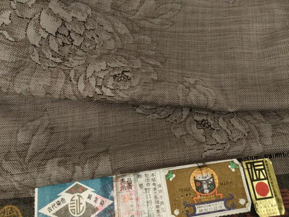 平和屋着物●本場大島紬 純泥染 手織り カタス9マルキ 舞花文 野口博次織物謹製 証紙付き 正絹 逸品 AABF6160ck