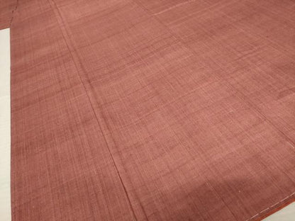 平和屋着物●結城紬 奥順 はたおり娘 蘇芳色 証紙付き 正絹 逸品 AABF6162ck