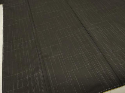 平和屋着物●本場縞大島紬 幾何学文様 井田織物謹製 証紙付き 正絹 逸品 未使用 AABF6164ck