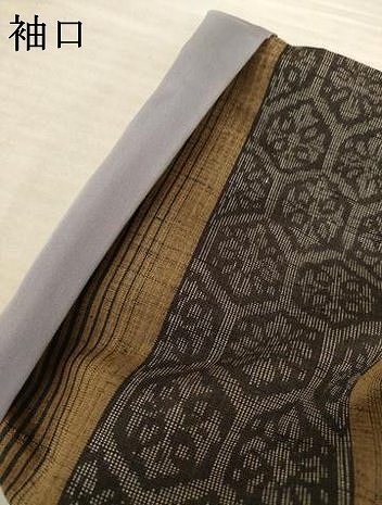 平和屋着物●結城紬 80亀甲 亀甲間道 飛び亀甲柄 証紙付き 正絹 逸品 AABF6173ck