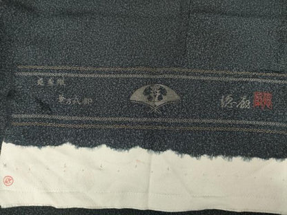 平和屋着物●国際的伝統工芸作家 十二代・藤林徳扇 苑寿 小紋 霞文 華乃式部 天目暈し 反端付き 正絹 逸品 AABF6176ck