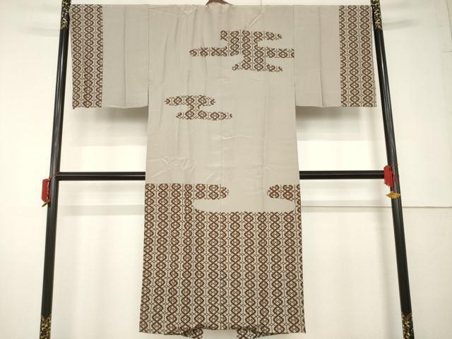 平和屋着物●男性 奥能登紬 アンサンブル 長襦袢(袷)セット 草木染 憲法色 反端付き 正絹 逸品 AABF6183ck