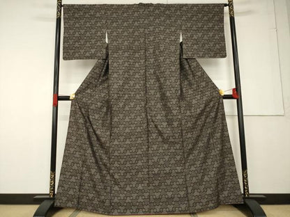 平和屋着物●本場大島紬 毘沙門亀甲 緯総絣 正絹 逸品 AABF6184ck