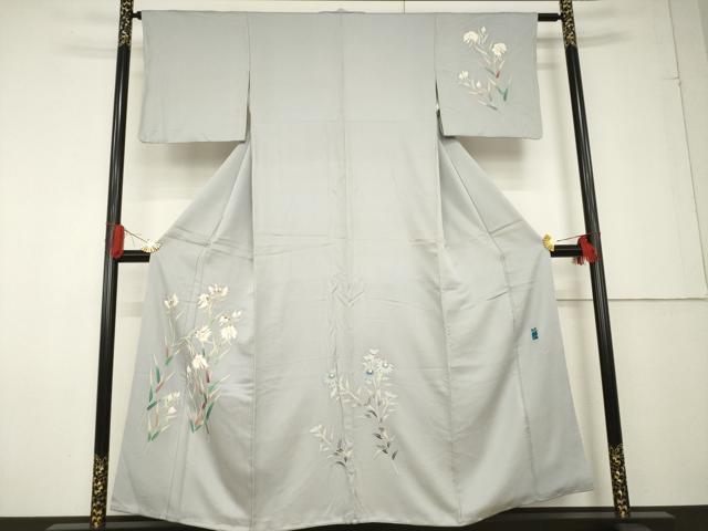 平和屋着物●友禅作家 佐藤平八 訪問着 草花文 正絹 逸品 AABF6186ck