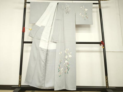 平和屋着物●友禅作家 佐藤平八 訪問着 草花文 正絹 逸品 AABF6186ck