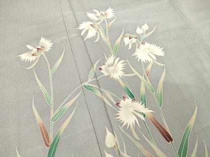 平和屋着物●友禅作家 佐藤平八 訪問着 草花文 正絹 逸品 AABF6186ck