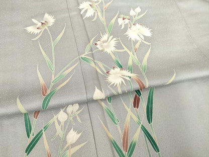 平和屋着物●友禅作家 佐藤平八 訪問着 草花文 正絹 逸品 AABF6186ck