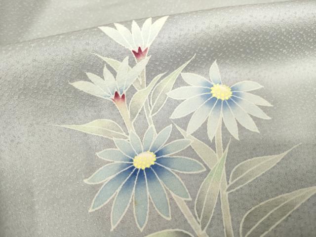 平和屋着物●友禅作家 佐藤平八 訪問着 草花文 正絹 逸品 AABF6186ck