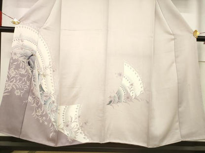 平和屋着物●鎌倉友禅 坂井教人 日本工芸会正会員 訪問着 刺繍 孔雀花文 正絹 逸品 AABF6188ck